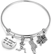 [ENSIANTH] Runner Bracelet She Believed She Could So She Did Bracelet Running Jewelry Track Marathon Gifts