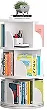 360° Rotating Bookshelf Corner Bookshelf Space Saving Simple Bookshelves 2 or 3 Tier Standing Bookcase for Study Room