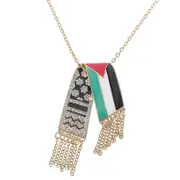 Durable Palestine Scarf Necklace, Unisex Pendant Reflecting Cultural Pride and Identity Multi 5.50X3.00X1.00CM