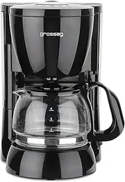 [grossag] 1306 KA 12.17 Electric Coffee Maker with 4 Cups 0.6 L with Removable Water Container 600 W Black