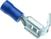 Insulated Piggyback Crimp Spade Terminal Connectors Blue Red Yellow Wire Cable Wiring Connectors (6.3mm (Pack of 100), Blue)