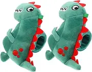 OFFIGAM 2 pcs Plush Dinosaur Slap Bracelets Animal Slap Wristbands for Parties Game Prizes Accessories Adorable Plush for Boys
