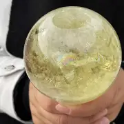 2.48LB Nature smoky citrine quartz ball crystal magic Sphere healing G4836