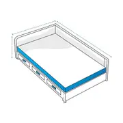 Rectangular Daybed with Storage Drawers Covers
