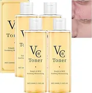 VC Toner Intensive Brightening, Vitamin C Hydrating Facial Toner, with Hyaluronic Acid, Minimizes Pores & Soothes Dry Skin, Korean Serum Anti-Aging Moisturizing Even Skin Tone (4Pcs)