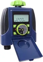 Splanteen 2 Outlet Garden Automatic Water Timer Digital Electronic Solenoid Valve Sprinkler Timer Waterproof Controller System Blue