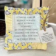 Tasmegol Prayer Quilt Kits Squares with Cross Inside Fabric Panels for Quilting (1 Thessalonians 5:16-18