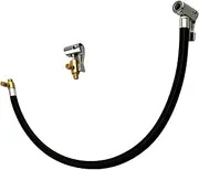 40cm Extended Tire Inflator Hose Adapter and Air Chuck Quick Connector, Lock-On Air Chuck with Schrader Valve Threaded Adapter (for Cars, Motorcycles, Bikes)