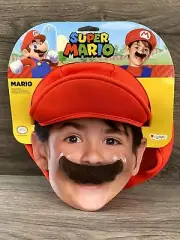 Super Mario Disguise Halloween Accessory Kit Set Hat & Mustache Youth Kids