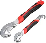 Set of 2 NUZAMAS Universal Open-end Wrench 9-32 mm, Adjustable Combination Spanner Handle Tool Set, Quick Snap N Grip for Maintenance Repairs, Water Pipe