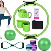 Pilates Kit, Home Pilates Kit - Toning Pilates Ring | Home Equipment, Stretch Belt, Multifunctional Workout Accessories for Women Adults, Gym