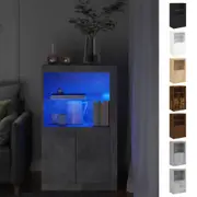 Side Cabinet with LED Lights Storage Cabinet Side Table Engineered Wood vidaXL