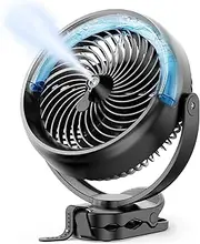 Koonie 10000mAh Battery Operated Misting Fan with Clip, Portable 8 Inch Mist Fan for Desk with 3 Speeds, 2 Spray Modes, 200ML Tank, Max. 48 Hours Runtime for Golf/Home/Office/Travel/Camping/Stroller