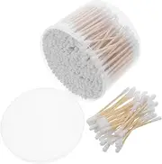 Hohopeti Double Head Cotton Swabs 500 Pack Wooden Sticks Soft Tips for Ear Cleaning Makeup Removal Travel
