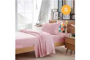 Single Size Light Pink Color Poly Cotton Fitted Sheet Flat Sheet Pillowcase Sheet Set