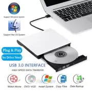 New External DVD Drive USB 3.0 Portable CD DVD +/-RW Slim CD Rom Rewriter Burner