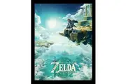 The Legend Of Zelda Tears Of The Kingdom Hyrule Skies Framed Poster (Blue/White) (40cm x 30cm)