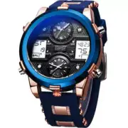 Stylish Dual Movement Quartz Watch with Luminous Features and Chronograph Functi