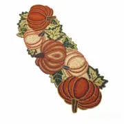 Nicole Miller Pumpkin Patch Autumn Fall Pumpkins Beaded 36" Table Runner