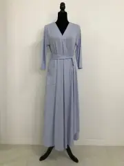 ASOS Wrap Maxi Dress In Jersey Crape Pale Blue Size 12