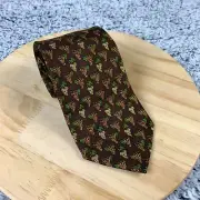 Brooks Brothers Makers Neck Tie Brown All Silk Grapes Print Made in USA NWT