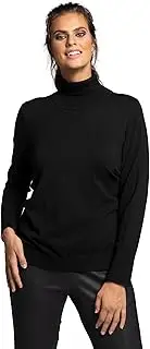 [Ulla Popken] Women's Rollkragenpullover, Breite Rippbündchen, Langarm Pullover Sweater