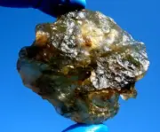 Libyan Desert Glass Meteorite Tektite impact specimen( 290 ct)Dimples Super dark