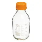 500mL Clear Reagent Media Graduated Borosilicate Glass Storage Bottle Yellow Cap