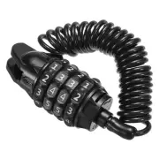 4.9 Feet Motorcycle Helmet Lock, 4 Digit Anti Theft Hard Alloy Lock, Black