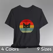 Retro Vintage Cat Shirt Funny Cat Lover Tee Unisex Jersey Short Sleeve T-Shirt