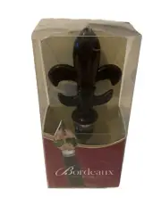 Bordeaux fluer de lis Wine Bottle Stopper Black Handmade Fits Most Bottles.