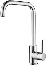 Decaura L-spout Kitchen Mixer Tap Lead-Free Sink Faucet 360 Swivel Laundry Basin Taps (Chrome)
