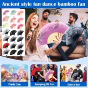 Folding Fan Hand Held Silk Bamboo Fan Chinese Style Wedding Party Dance Fans AU