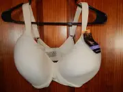 BALI COMFORT REVOLUTION BEIGE BRA, WIRELESS, MED.LINING,SIZE 38 DD, 3463,NWT