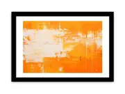 Orange White Lines Framed Art Framed print Art Poster