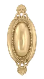 B&P Lamp 10 1/4" Oval Brass Back Plate, Polished & Lacq.