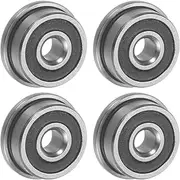 uxcell F623-2RS Flanged Ball Bearing 3x10x4mm Double Sealed Chrome Steel Flange Bearings, 4pcs