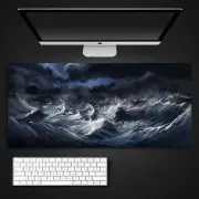 ANYMOB Mouse Pad Black 400X800X2MM Abstract Computer Keyboard Pad Non-Slip Rubber Mat