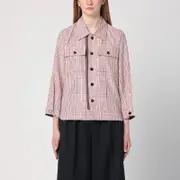 [Bottega Veneta] Pearl/Abyss/Scarlet checked shirt 42 IT Red
