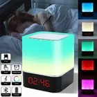 Touch Bedside LED Night Light Table Lamp Alarm Clock Bluetooth Music Speaker USB
