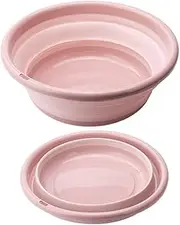 Toyvian Collapsible Portable Wash Basin Mini Folding Water Bucket for Camping Fishing and Car Washing Lightweight Pink Washbasin for Outdoor Activities and Space Saving