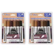 2 Sets Furniture Repair Kit Wood Markers and Wax Sticksfor Stains Scratches Wood Floors -13pcs Style