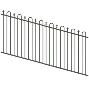 ProtectorAl 1201-2400W x 1200H Woodland Grey Loop & Spear Top Pool Fence Panel Raked Up to 15º