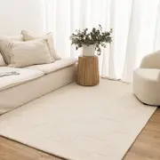 Brand Ventures Les Nomades Checkered Cream Wool Rug - LES23