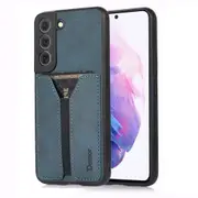 Denior For Samsung Galaxy S22 Plus Leather Case with Elastic Wallet Card Holder Slot Pocket Cover - Blue