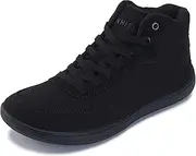 [WHITIN] Women's High-Top Canvas Minimalist Barefoot Shoes + Wide Toe Box + Zero Drop