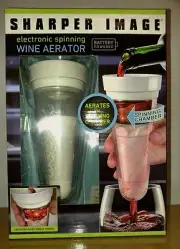 Electronic Spinning Wine Aerator with Spinning Chamber NEW in Box Sharper Image
