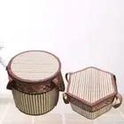 Handmade Bamboo Egg Basket Handheld Food Vegetable Storage Basket Festival