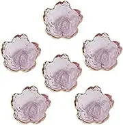Pink Cherry Blossom Shaped Dip Bowls, 6 pcs Mini Crystal Bowl, Small Glass Bowls, Tea Bag Holder, Dipping Bowls, Soy Sauce Dish, Jam, Sushi, Side Dish, Small Candle Holders, Set of 6
