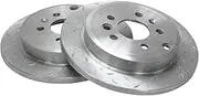 2 x Rear Slotted + Dimple Drilled Disc Brake Rotors for Frod Falcon BA BF Fairlane Fairmont XT XR6 XR8 2002 2003 2004 2005 2006 2007 2008 2009 2010 2011 2012